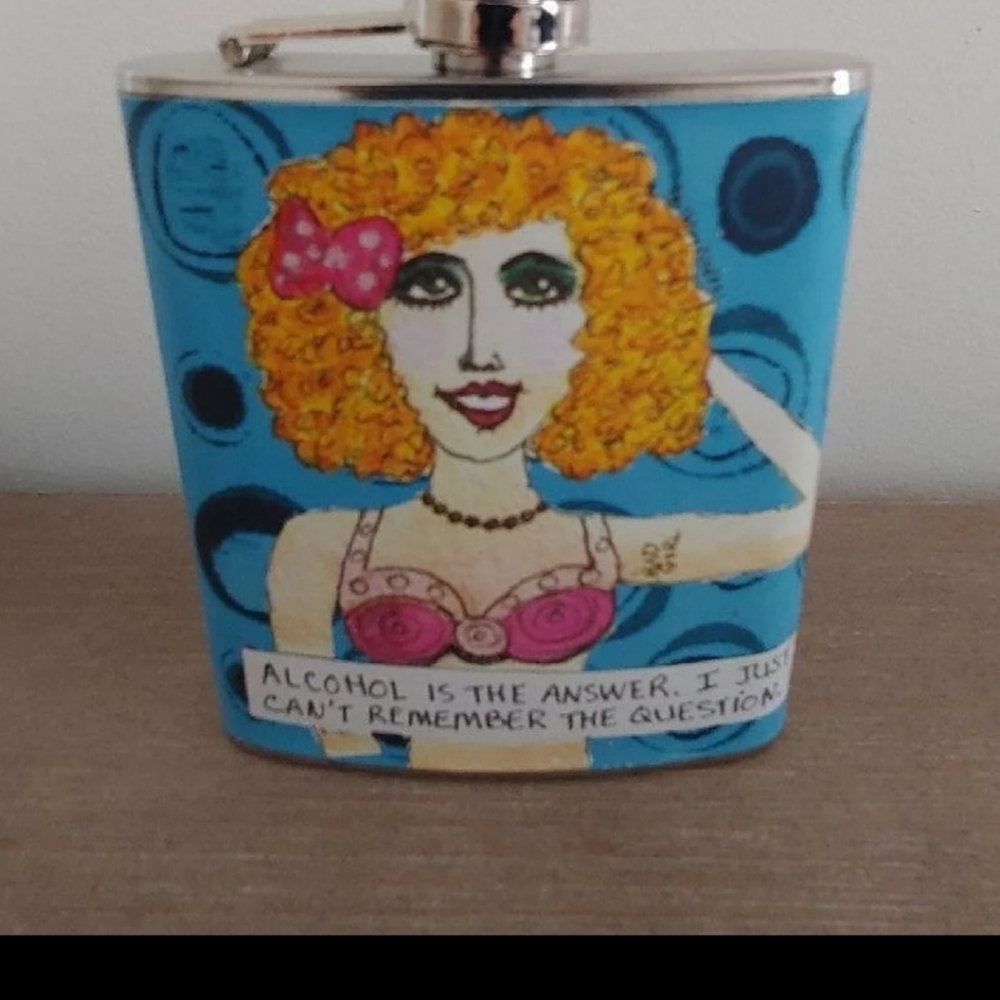 Vintage Leather Wrapped Flask